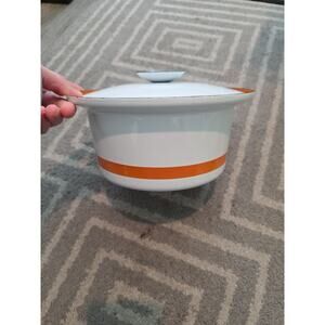 Vintage Mid Century Enamel Pot With Lid